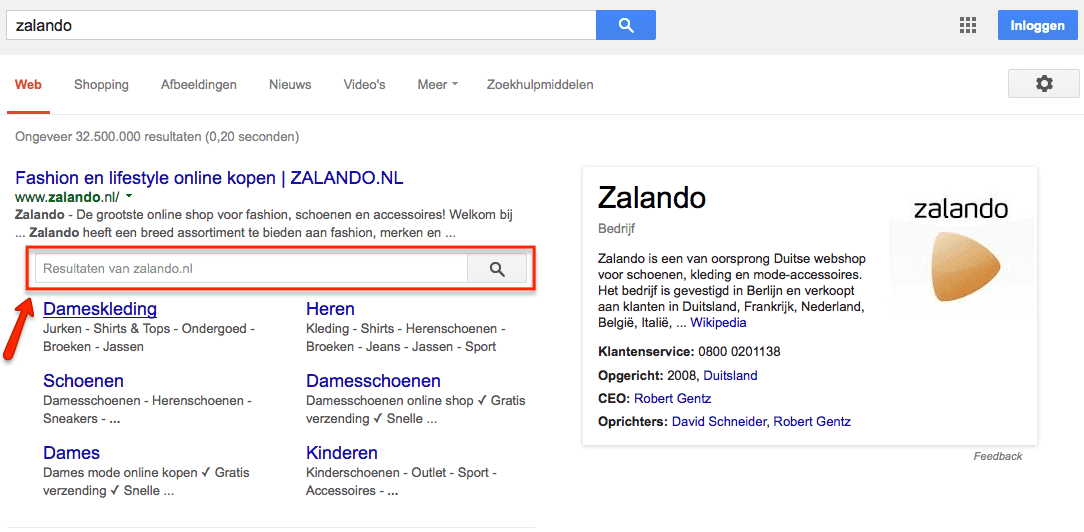 Потому что, если вы введете zalando в Google, вы увидите, что именно я имею в виду: