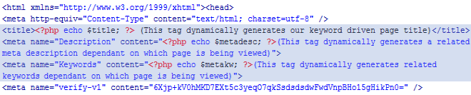 Пример изменения метаданных (кода сайта)
