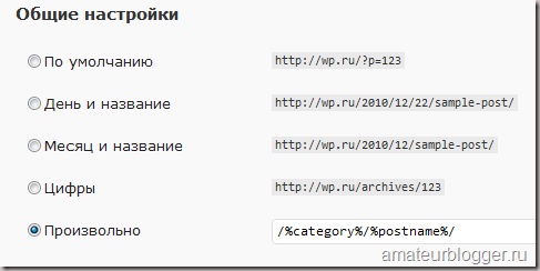 Отже, якщо ви встановили такий варіант постійних посилань, то тепер ви можете для слова category в url, вказати інше, більш коротке значення, наприклад, cat: