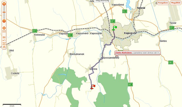 20 минут  Вам нужно ехать из Капошвара в Капосцердахели, затем через Дзен можно добраться до Зелицкисфалуда