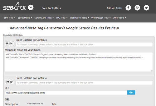 Advanced Meta Tag Generator & Google Search Results Preview